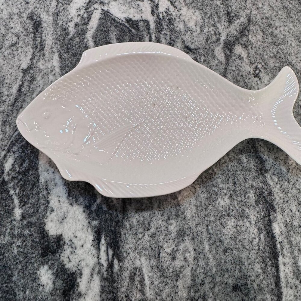Vintage White Halibut Fish Platter